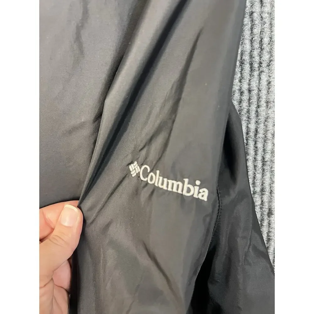 Columbia Nylon Jacket Mens 3X Black Full Zip Hooded Lightweight Outdoor Hiking
